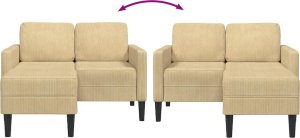 vidaXL Sofa 2-osobowa z szezlongiem w kształcie litery L Jasnozielony 7