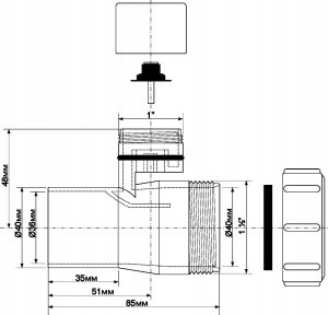 Zawór napowietrzający do syfonu umywalkowego 5