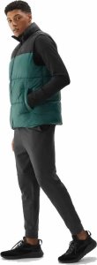 Bezrękawnik męski z kapturem 4F ciemno zielona kamizelka sportowa r S 3