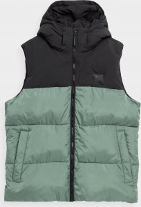 Bezrękawnik męski z kapturem 4F ciemno zielona kamizelka sportowa r L 2