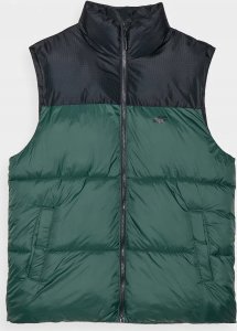 Bezrękawnik męski z kapturem 4F ciemno zielona kamizelka sportowa r L 3