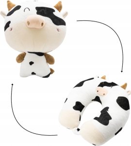 ECONOMY PODUSZKA POD SZYJĘ 2 W 1, UROCZA KROWA W KSZTAŁCIE LITERY U PLUSZAK 3