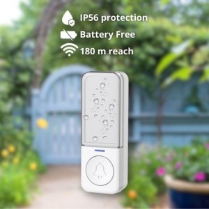 Dzwonek kinetyczny Techly zestaw nadajnik i odbiornik, IP56, 180m 6