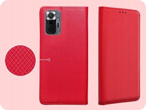 ETUI Z KLAPKĄ DO XIAOMI REDMI NOTE 10 PRO / 10 PRO MAX CZERWONE MAGNETYCZNE 4