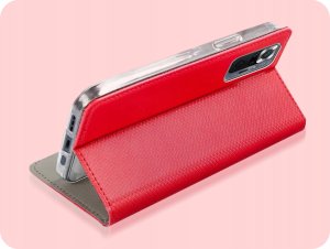 ETUI Z KLAPKĄ DO XIAOMI REDMI NOTE 10 PRO / 10 PRO MAX CZERWONE MAGNETYCZNE 5