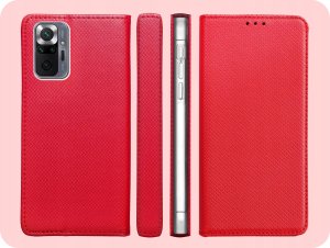 ETUI Z KLAPKĄ DO XIAOMI REDMI NOTE 10 PRO / 10 PRO MAX CZERWONE MAGNETYCZNE 6