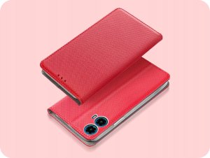 Hello Case ETUI Z KLAPKĄ DO MOTOROLA MOTO G34 5G CZERWONE ZAMYKANE MAGNETYCZNE CASE 2