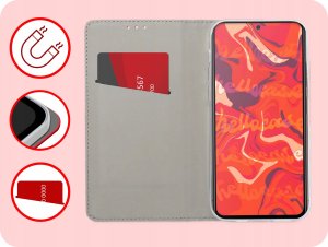 Hello Case ETUI Z KLAPKĄ DO MOTOROLA MOTO G34 5G CZERWONE ZAMYKANE MAGNETYCZNE CASE 3