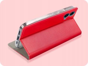 Hello Case ETUI Z KLAPKĄ DO MOTOROLA MOTO G34 5G CZERWONE ZAMYKANE MAGNETYCZNE CASE 5