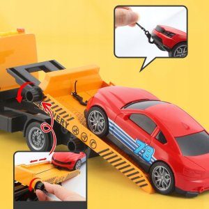 Auto Transporter Pomoc Drogowa Samochód Laweta Napęd Światła Dźwięki Hak 3