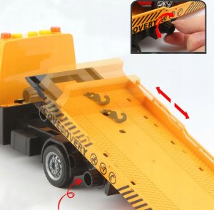 Auto Transporter Pomoc Drogowa Samochód Laweta Napęd Światła Dźwięki Hak 8