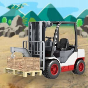 Wózek Widłowy Dla Dzieci Pojazd Światło Dźwięki Hak Auto Widłak + Paleta 3