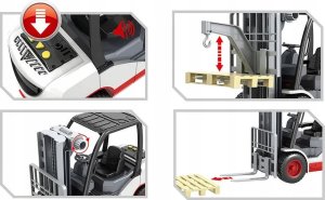 Wózek Widłowy Dla Dzieci Pojazd Światło Dźwięki Hak Auto Widłak + Paleta 7