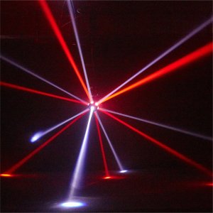 LIGHT4ME UFO multiefekt świetlny LED 6w1 efekt beam RGBW 3x laser stroboskop efekt ring RGB 3
