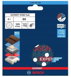 Bosch FOLIA ŚCIERNA EXPERT O780,125,80,6PC 2