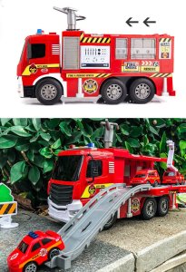 Wóz Strażacki Na Wodę Straż Pożarna Dźwięki I Światła +4 Pojazdy Ratownicze 3