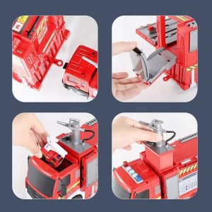 Wóz Strażacki Na Wodę Straż Pożarna Dźwięki I Światła +4 Pojazdy Ratownicze 7