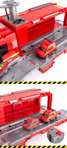 Wóz Strażacki Na Wodę Straż Pożarna Dźwięki I Światła +4 Pojazdy Ratownicze 10