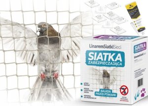 SIATKA NA BALKON 5x3m NA GOŁĘBIE PTAKI ZESTAW MONTAŻOWY BEZ WIERCENIA UV LINAREM SIATKI SIECI 1