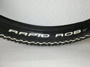 Padanga 27.5" Schwalbe Rapid Rob HS 425, Active Wired 57-584 / 27.5x2.25 Baltas Stripes 9