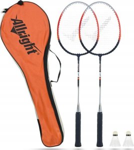 Zestaw do badmintona 2 x rakieta   2 x lotka   pokrowiec Alltosport pomarańczowy 1