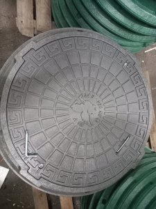 POKRYWA SZAMBA 60CM SZARY WŁAZ STUDNI 1,5T+ZAMEK 3