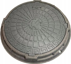 POKRYWA SZAMBA 60CM SZARY WŁAZ STUDNI 1,5T+ZAMEK 5