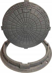 POKRYWA SZAMBA 60CM SZARY WŁAZ STUDNI 1,5T+ZAMEK 8