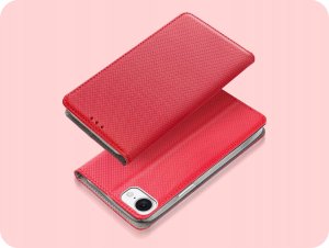 ETUI Z KLAPKĄ DO APPLE IPHONE SE 2025 CZERWONE MAGNETYCZNE ZAMYKANE KABURA 2