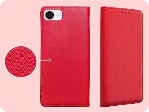 ETUI Z KLAPKĄ DO APPLE IPHONE SE 2025 CZERWONE MAGNETYCZNE ZAMYKANE KABURA 4