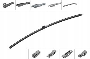 Car wiper without frame BOSCH, 700 mm, 4 mounting adapters 4