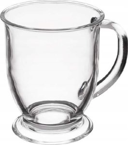 Szklanka z uchem 460ml kubek szklany na stopce do kawy herbaty napojów 1