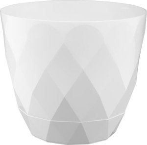 Doniczka biała plastikowa 19,3x22cm osłonka z podstawką 1