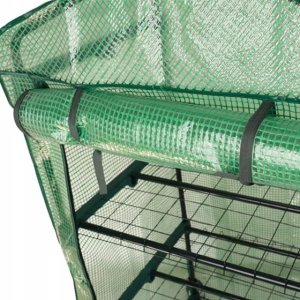 Miniszklarnia balkonowa ogrodowa z pólkami 69x49x25cm Zielona na warzywa 4