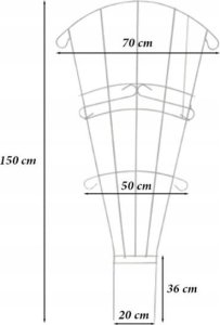 Planta Podpora ogrodowa do roślin pnących z ozdobnym łukiem 70x150cm ciemnozielona 2