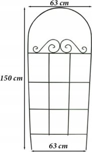Kratka ogrodowa do roślin pnących z łukiem 60x150cm podpora ciemnozielona 2
