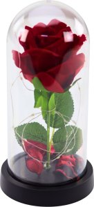 Wieczna Róża w Kopule z Oświetleniem LED Czerwona 21x11cm 2
