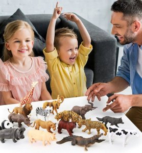 Figurki Zwierzęta Zoo Zwierzątka Zestaw Figurek Dzikie Safari Kuferek 58 El 2