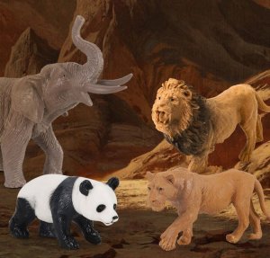 Figurki Zwierzęta Zoo Zwierzątka Zestaw Figurek Dzikie Safari Kuferek 58 El 7