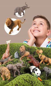 Figurki Zwierzęta Zoo Zwierzątka Zestaw Figurek Dzikie Safari Kuferek 58 El 10