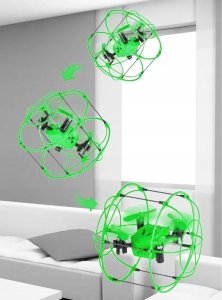 Dron W Kuli Grawitacyjna Zabawka Zdalnie Sterowana 2W1 Led Pilot 8