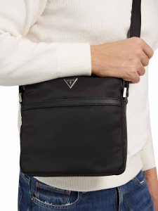Guess, Certosa, Polyurethane, Textile Bag, Black, HMECRNP2258BLA, For Men, 22 x 5 x 23.5 cm For Men 4