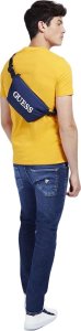 Guess, Quatro, Textile Fanny Pack, Blue, 19/28.5 x 17 x 4 cm, For Men For Men 3