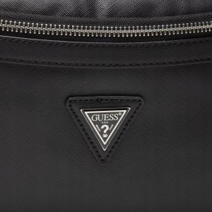 Guess, Certosa, Synthetic Leather, Textile Fanny Pack, hmcrts p1330, Black, 28 x 14 x 8 cm, For Men For Men 6