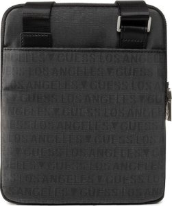 Guess, Dan, Flat Top Zip, Textile Crossbody Bag, Grey, 19 x 23 x 2.5 cm, For Men For Men 2