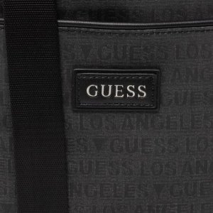 Guess, Dan, Flat Top Zip, Textile Crossbody Bag, Grey, 19 x 23 x 2.5 cm, For Men For Men 3