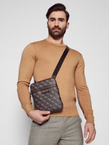 Guess, Vezzola, Textile Crossbody Bag, Dark Brown, 19 x 24 x 2cm, For Men For Men 2