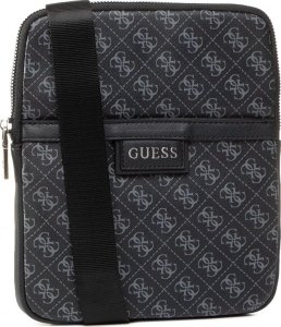 Guess, Dan, Flat Top Zip, Textile Crossbody Bag, Black, For Men For Men 1