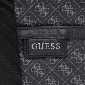 Guess, Dan, Flat Top Zip, Textile Crossbody Bag, Black, For Men For Men 3