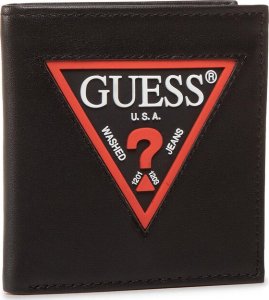 Guess Set : , Leather Keyring, Black + Daelon, Leather Wallet, Small Billfold, Red/Black, For Men Unisex 3